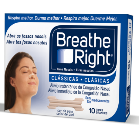Breathe Right 10 tiras nasales tamaño grande