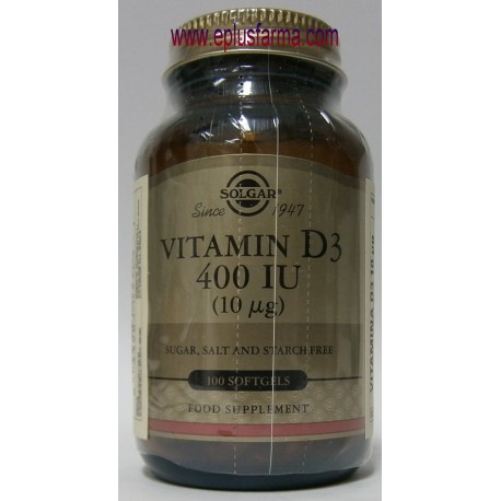 Solgar Vitamina D 400 UI 100 cáps